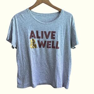 🌴 J.Crew “Alive & Well” Graphic Tee | Heather Gray | Size L